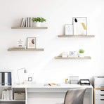 Floating Wall Shelves 4 pcs Oak 80x23.5x3.8 cm MDF
