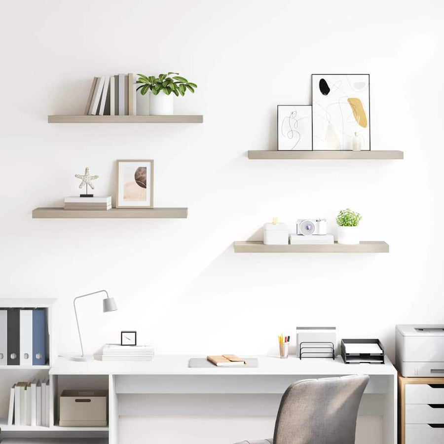Floating Wall Shelves 4 pcs Oak 80x23.5x3.8 cm MDF
