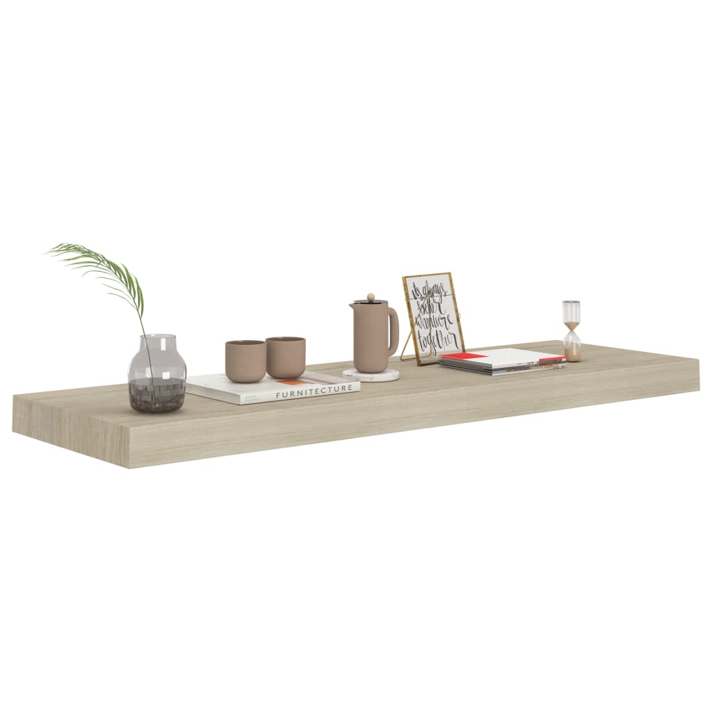Floating Wall Shelves 4 pcs Oak 80x23.5x3.8 cm MDF