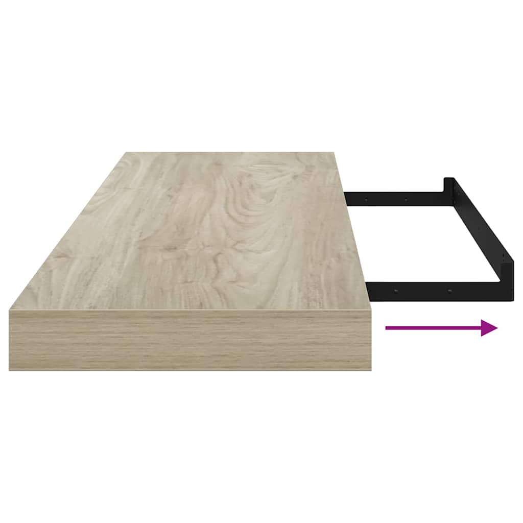 Floating Wall Shelves 4 pcs Oak 80x23.5x3.8 cm MDF