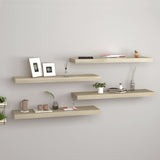 Floating Wall Shelves 4 pcs Oak 80x23.5x3.8 cm MDF