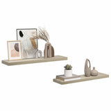 Floating Wall Shelves 2 pcs Oak 90x23,5x3,8 cm MDF - 45-Degree Angle
