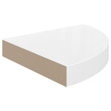 Floating Corner Shelf High Gloss White 25x25x3.8 cm MDF - Side View