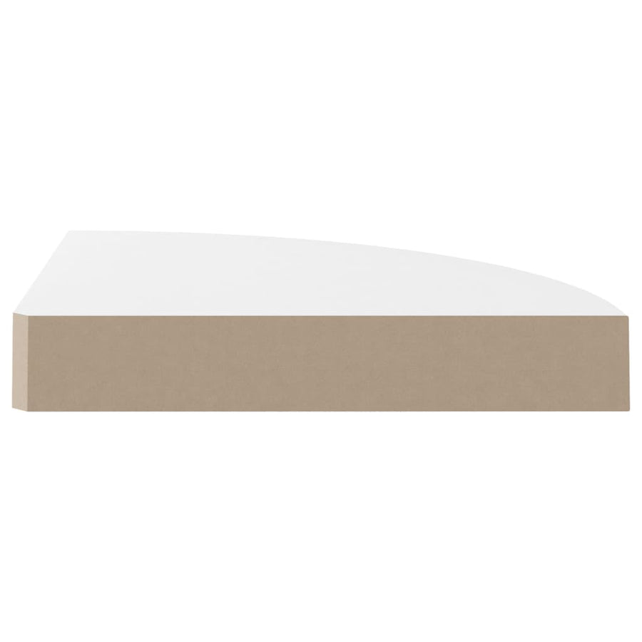 Floating Corner Shelf High Gloss White 25x25x3.8 cm MDF