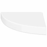 Floating Corner Shelf High Gloss White 25x25x3.8 cm MDF