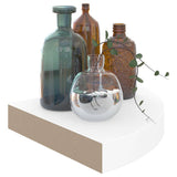 Floating Corner Shelf High Gloss White 25x25x3.8 cm MDF - Rear View