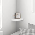 Floating Corner Shelf High Gloss White 25x25x3.8 cm MDF