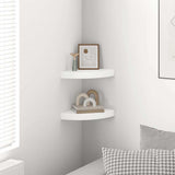 Floating Corner Shelves 2 pcs High Gloss White 25x25x3.8 cm MDF