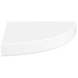 Floating Corner Shelves 2 pcs High Gloss White 25x25x3.8 cm MDF
