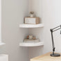 Floating Corner Shelves 2 pcs High Gloss White 25x25x3.8 cm MDF