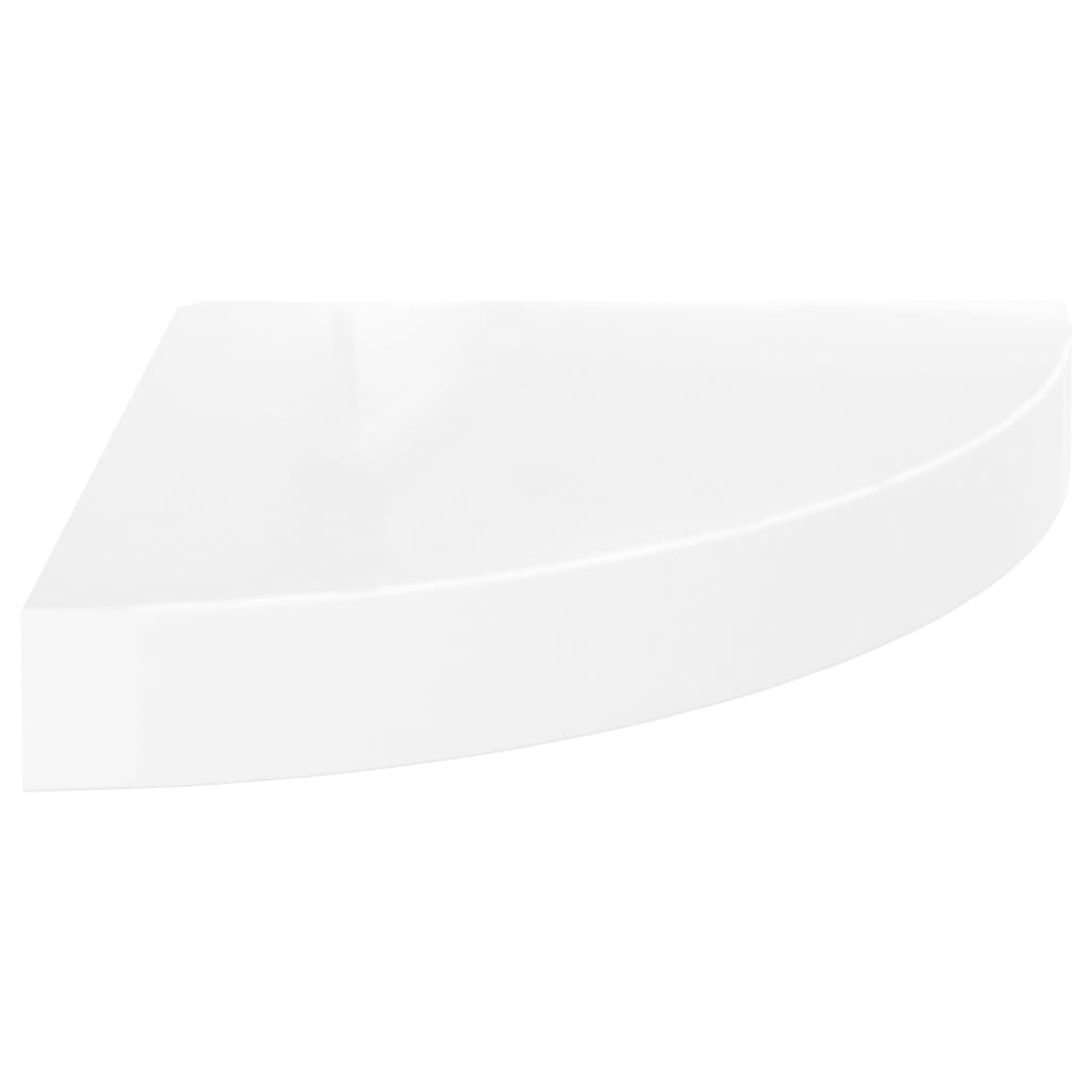 Floating Corner Shelves 4 pcs High Gloss White 25x25x3.8 cm MDF