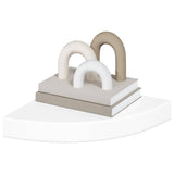 Floating Corner Shelves 4 pcs High Gloss White 25x25x3.8 cm MDF
