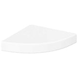 Floating Corner Shelves 4 pcs High Gloss White 25x25x3.8 cm MDF