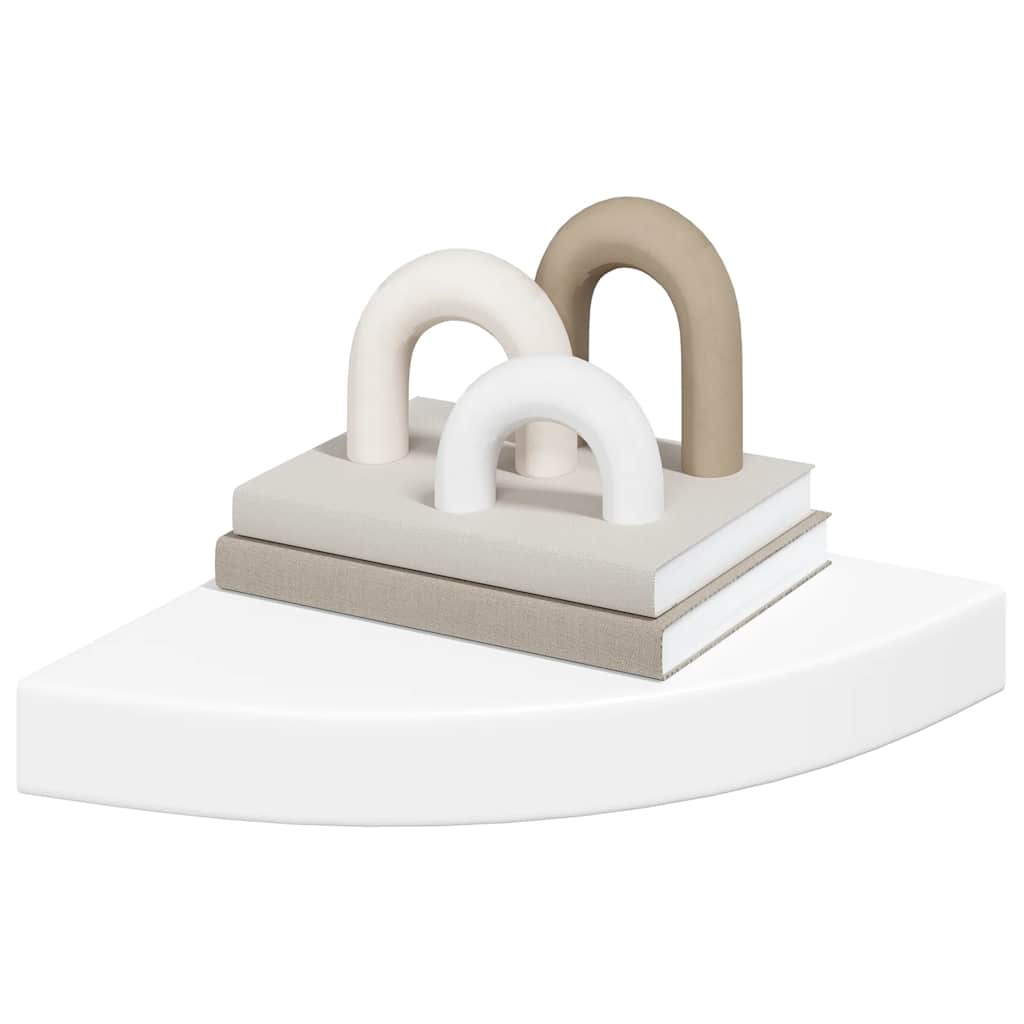 Floating Corner Shelf White 25x25x3.8 cm MDF