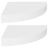Floating Corner Shelves 2 pcs White 25x25x3.8 cm MDF - Front View