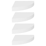 Floating Corner Shelves 4 pcs White 25x25x3.8 cm MDF