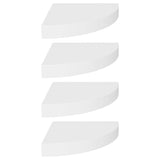 Floating Corner Shelves 4 pcs White 25x25x3.8 cm MDF - Front View