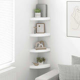 Floating Corner Shelves 4 pcs White 25x25x3.8 cm MDF