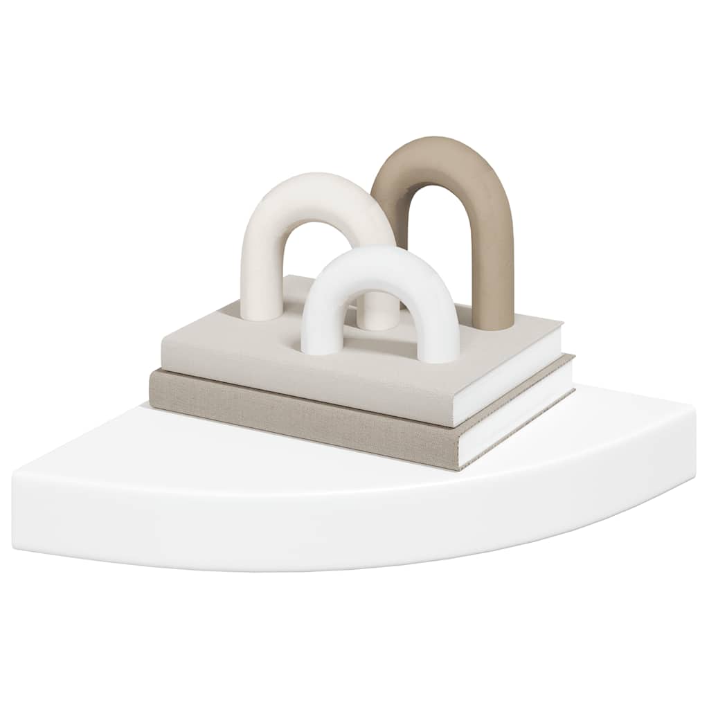 Floating Corner Shelves 4 pcs White 25x25x3.8 cm MDF