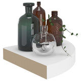Floating Corner Shelves 4 pcs White 25x25x3.8 cm MDF - Close-Up Angle