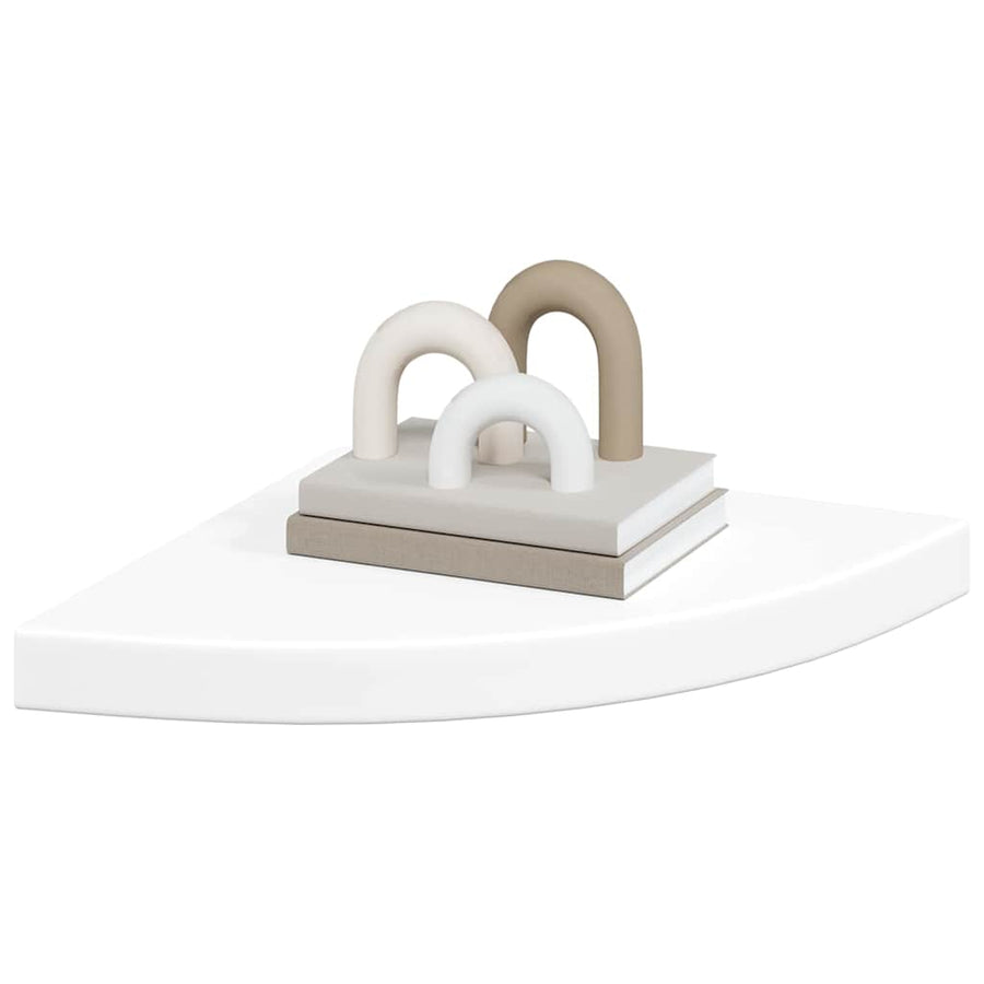 Floating Corner Shelf White 35x35x3.8 cm MDF