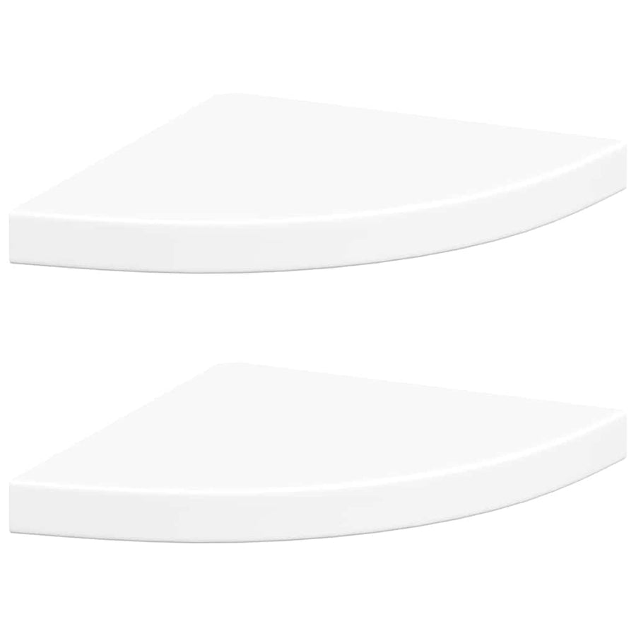 Floating Corner Shelves 2 pcs White 35x35x3.8 cm MDF