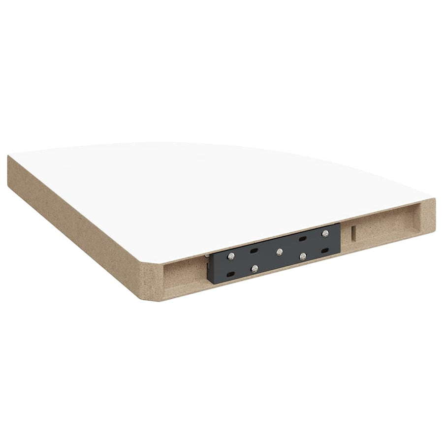Floating Corner Shelves 2 pcs White 35x35x3.8 cm MDF