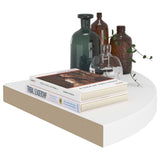 Floating Corner Shelves 4 pcs White 35x35x3.8 cm MDF - Close-Up Angle