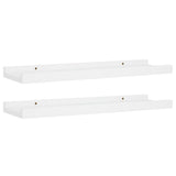 Picture Frame Ledge Shelves 2 pcs White 40x9x3 cm MDF - Front View