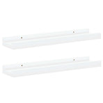 Picture Frame Ledge Shelves 2 pcs White 40x9x3 cm MDF