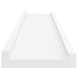 Picture Frame Ledge Shelves 2 pcs White 40x9x3 cm MDF - Rear View