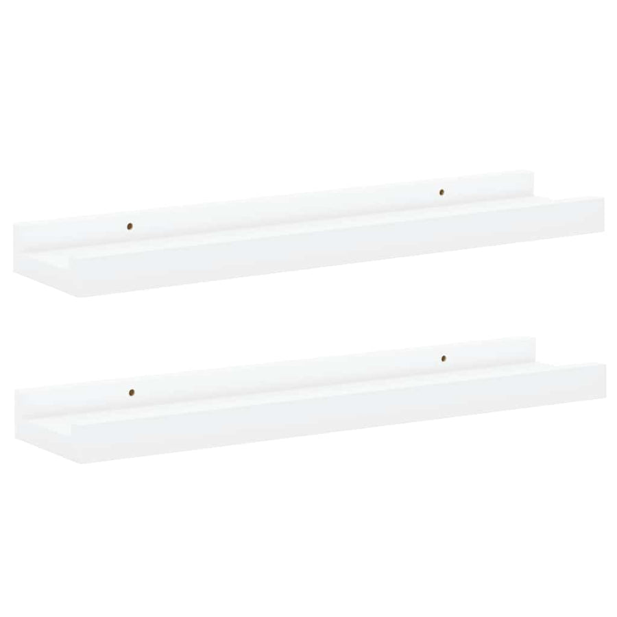 Picture Frame Ledge Shelves 2 pcs White 40x9x3 cm MDF