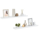 Picture Frame Ledge Shelves 2 pcs White 60x9x3 cm MDF