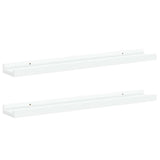 Picture Frame Ledge Shelves 2 pcs White 60x9x3 cm MDF