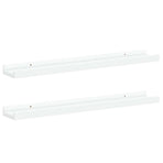 Picture Frame Ledge Shelves 2 pcs White 60x9x3 cm MDF