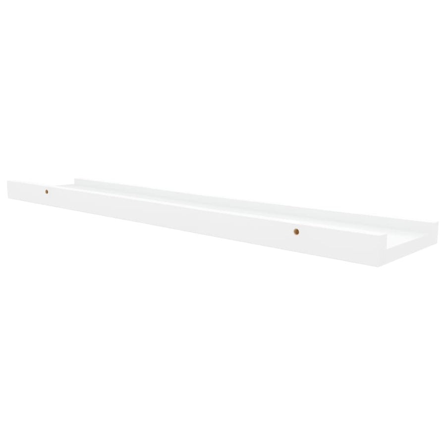 Picture Frame Ledge Shelves 2 pcs White 60x9x3 cm MDF