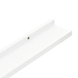 Picture Frame Ledge Shelves 2 pcs White 60x9x3 cm MDF - Close-Up Angle