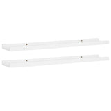 Picture Frame Ledge Shelves 2 pcs White 80x9x3 cm MDF - Front View