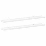 Picture Frame Ledge Shelves 2 pcs White 80x9x3 cm MDF
