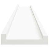 Picture Frame Ledge Shelves 2 pcs White 80x9x3 cm MDF - 45-Degree Angle
