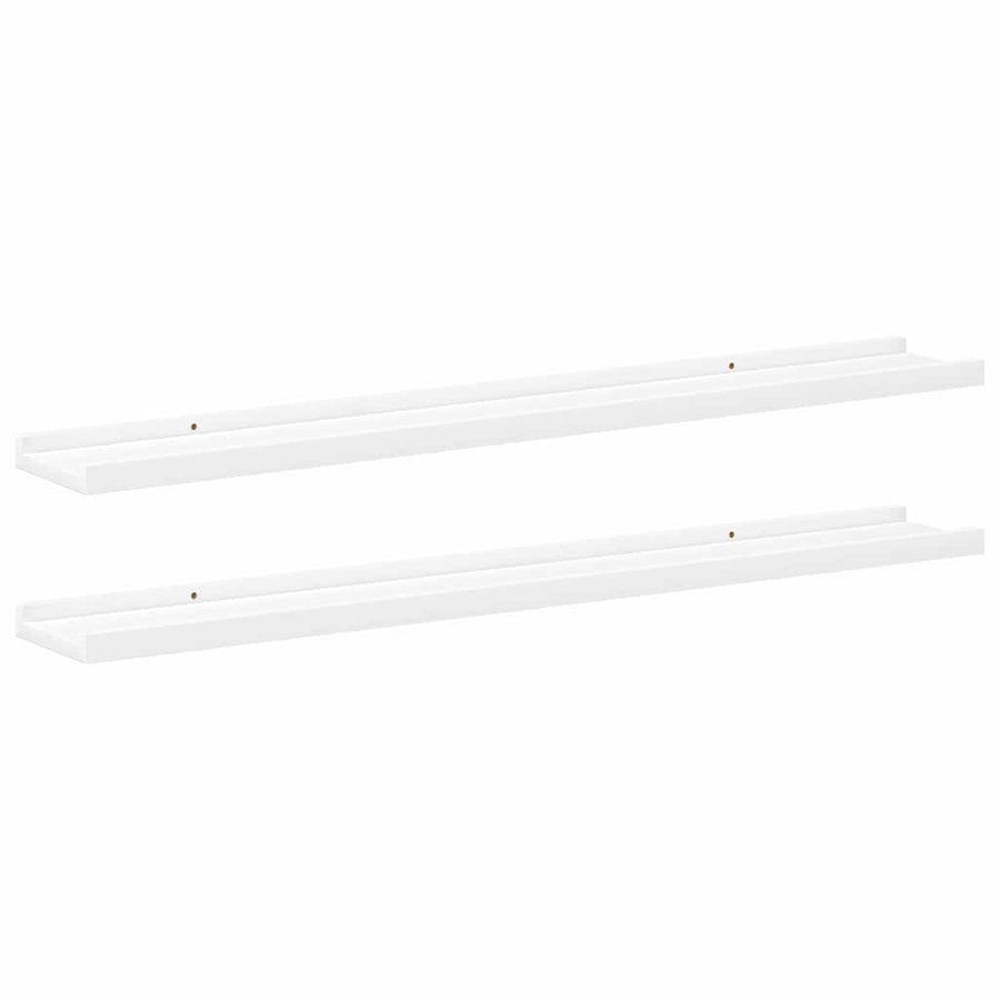 Picture Frame Ledge Shelves 2 pcs White 80x9x3 cm MDF