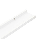Picture Frame Ledge Shelves 2 pcs White 80x9x3 cm MDF - Close-Up Angle