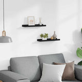 Picture Frame Ledge Shelves 2 pcs Black 40x9x3 cm MDF