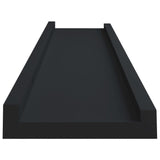 Picture Frame Ledge Shelves 2 pcs Black 40x9x3 cm MDF - 45-Degree Angle
