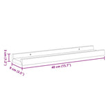 Picture Frame Ledge Shelves 2 pcs Black 40x9x3 cm MDF