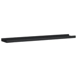 Picture Frame Ledge Shelves 2 pcs Black 80x9x3 cm MDF - Side View
