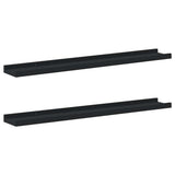 Picture Frame Ledge Shelves 2 pcs Black 80x9x3 cm MDF
