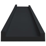 Picture Frame Ledge Shelves 2 pcs Black 80x9x3 cm MDF - 45-Degree Angle