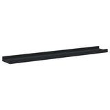 Picture Frame Ledge Shelves 2 pcs Black 80x9x3 cm MDF
