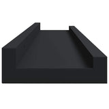 Picture Frame Ledge Shelves 2 pcs Black 80x9x3 cm MDF